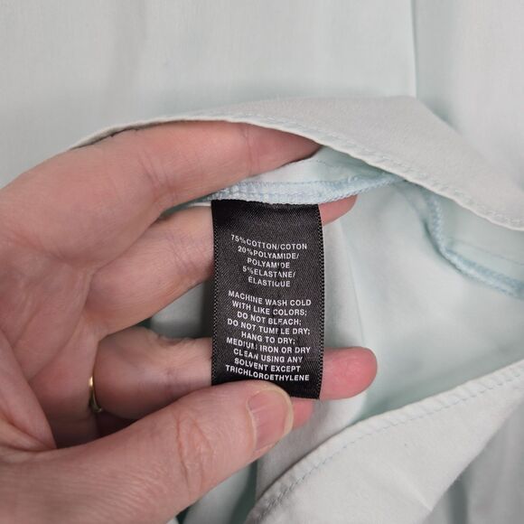 Lafayette 148 Mint Green Button Front Large Minimalist - Picture 4 of 7